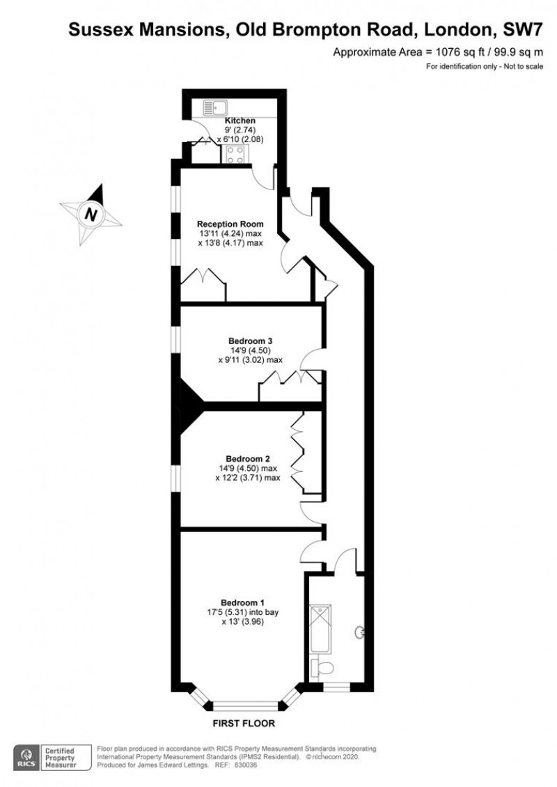 Floorplan for Sussex Mansions, Old Brompton Road, London