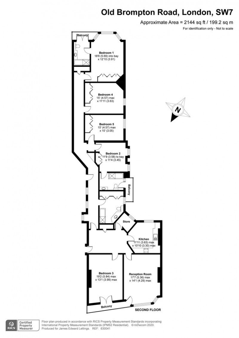 Floorplan for Sussex Mansions, Old Brompton Road, London