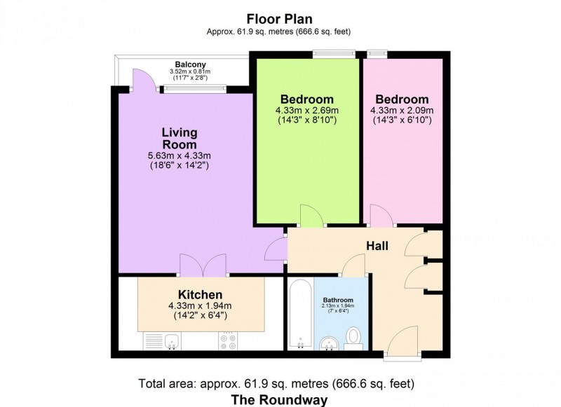 Floorplan for The Roundway, London
