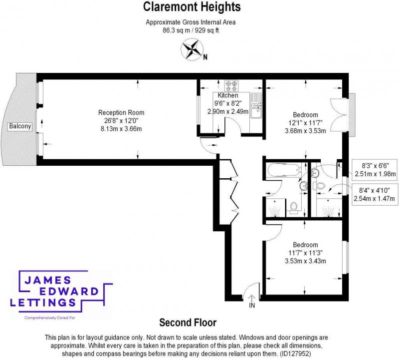 Floorplan for Claremont Heights, N1 9PR