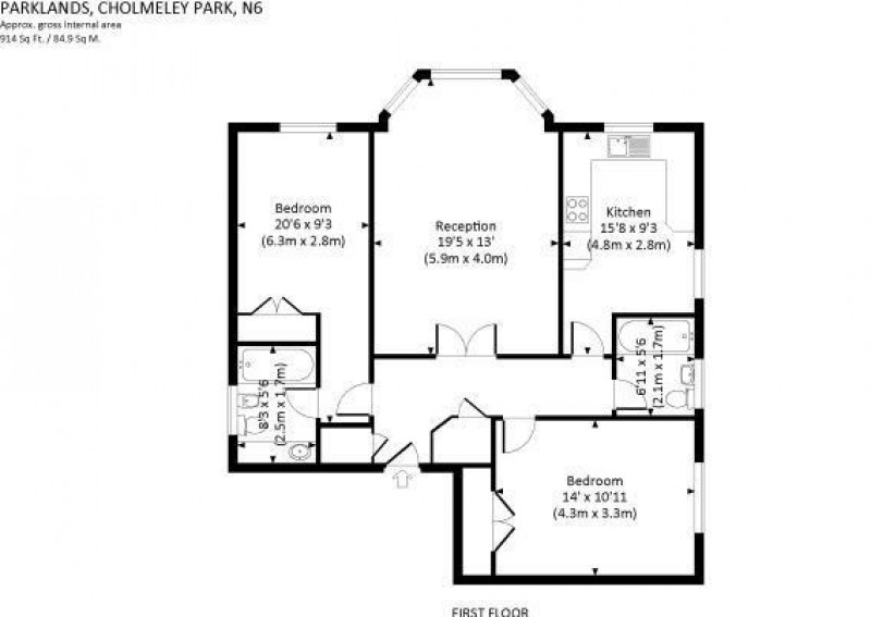 Floorplan for Cholmeley Park, London