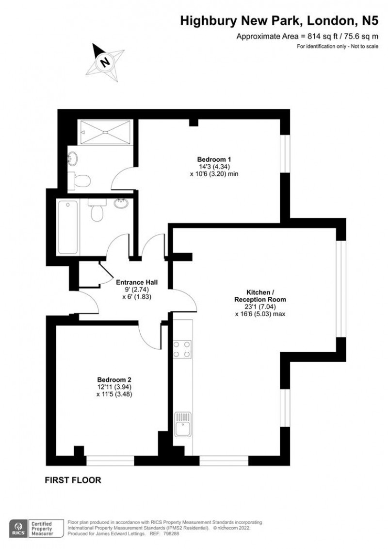 Floorplan for The Recording Studio, Highbury New Park, N5 2DR