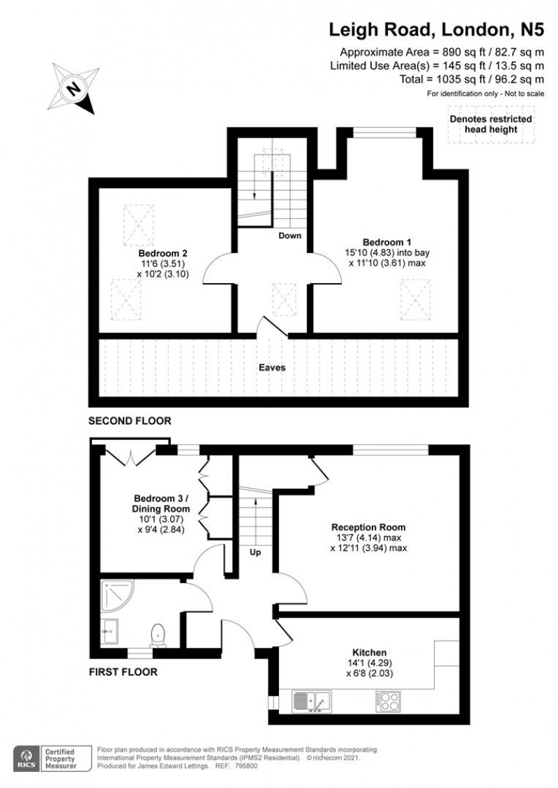 Floorplan for Leigh Road, N5 1ST