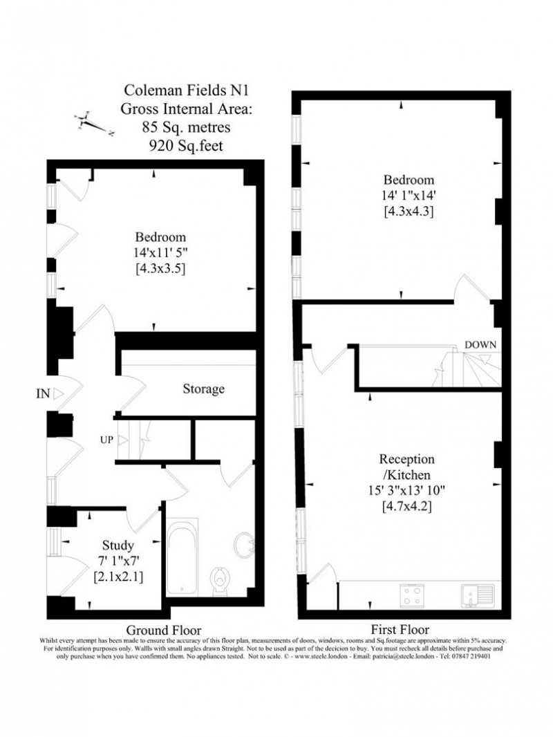 Floorplan for Coleman Fields, N1 7AD