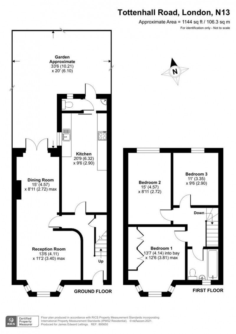Floorplan for Tottenhall Road, N13 6HY