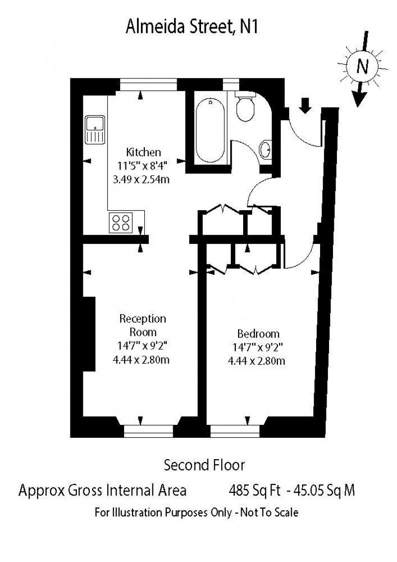 Floorplan for Almeida Street, N1 1TA