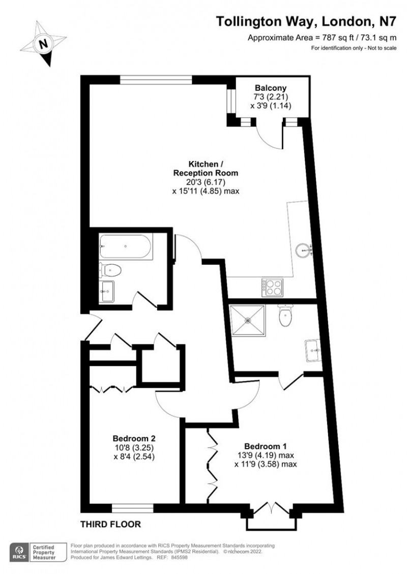 Floorplan for Tollington Way, N7 6FN