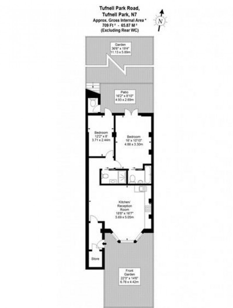 Floorplan for Tufnell Park Road, N7 0DU