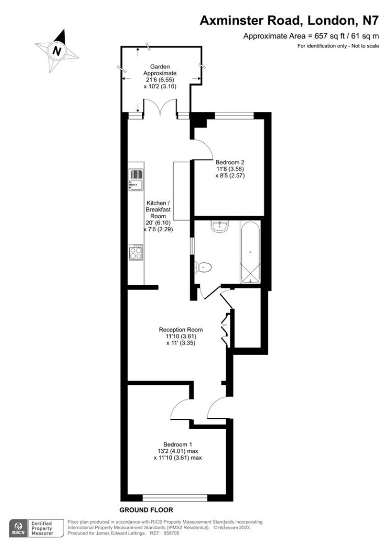 Floorplan for Axminster Road, N7 6BP