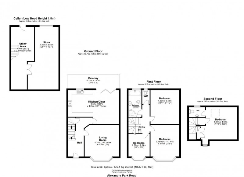 Floorplan for Alexandra Park Road, N22 7BJ