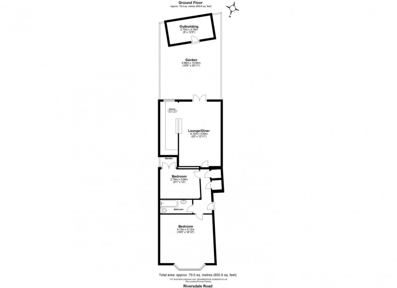 Floorplan for Riversdale Road, N5 2SU