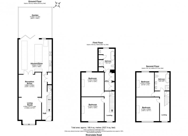 Floorplan for Riversdale Road, N5 2ST