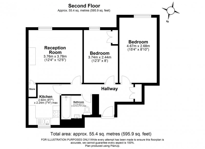 Floorplan for Elwood Street, N5 1EJ