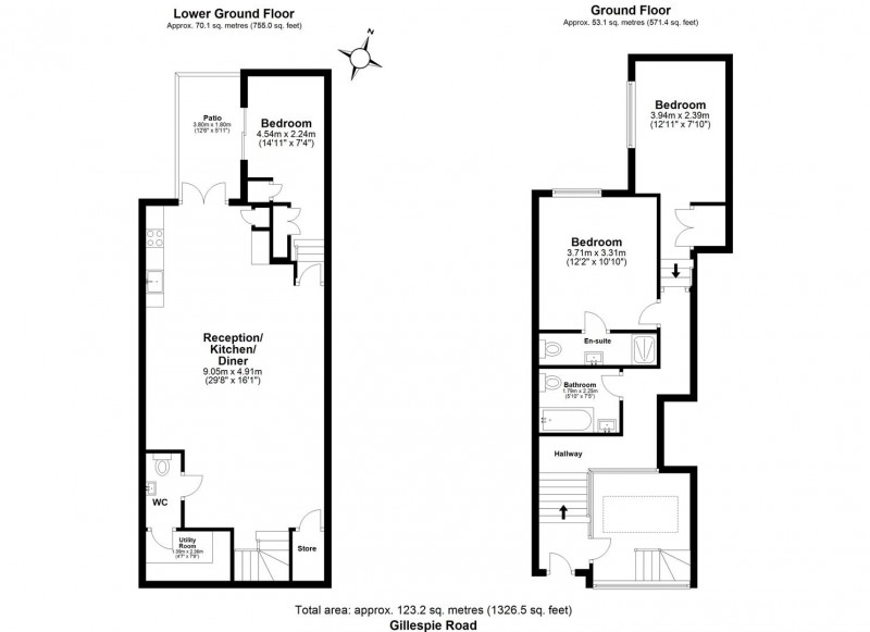 Floorplan for Gillespie Road, N5 1LN