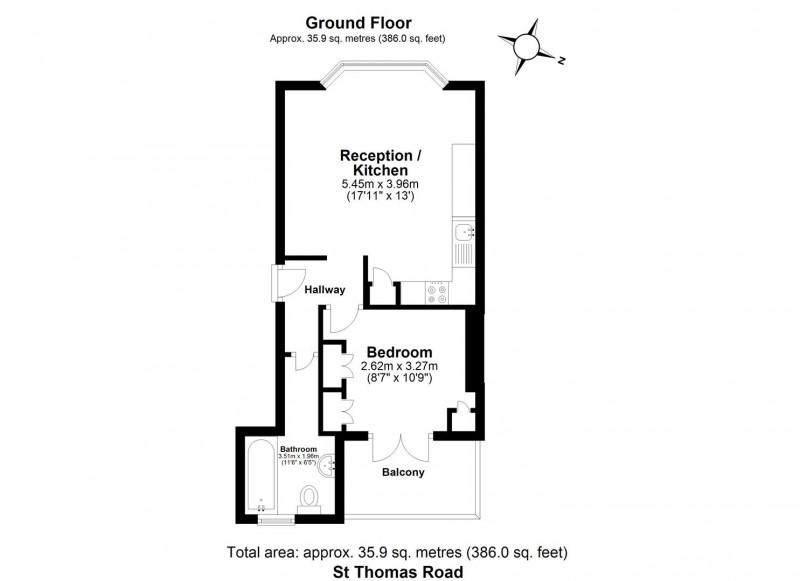 Floorplan for St. Thomas's Road, N4 2QW