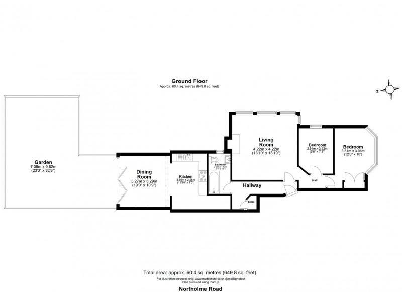 Floorplan for Northolme Road, N5 2UU