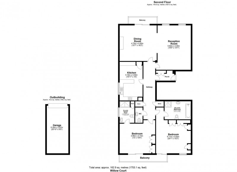 Floorplan for Woodside Grange Road, N12 8TN