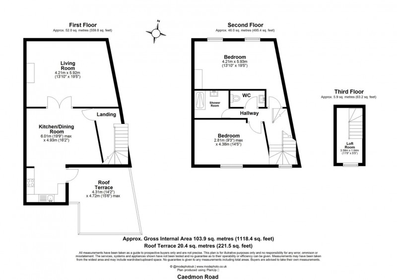 Floorplan for Caedmon Road, N7 6DH