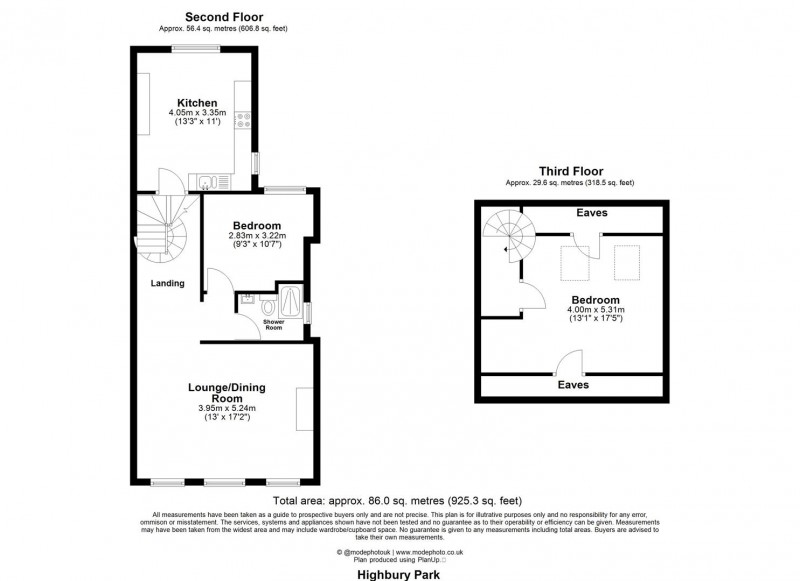 Floorplan for Highbury Park, N5 2XE