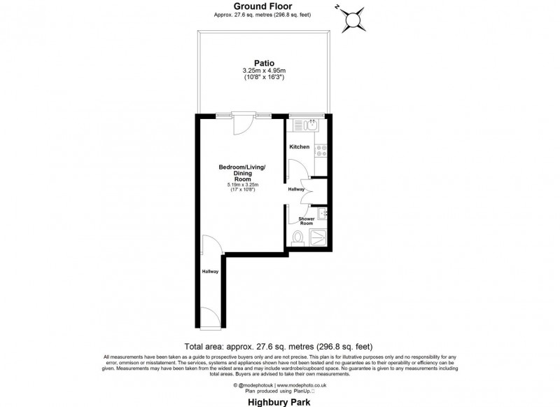 Floorplan for Highbury Park, N5 2XE