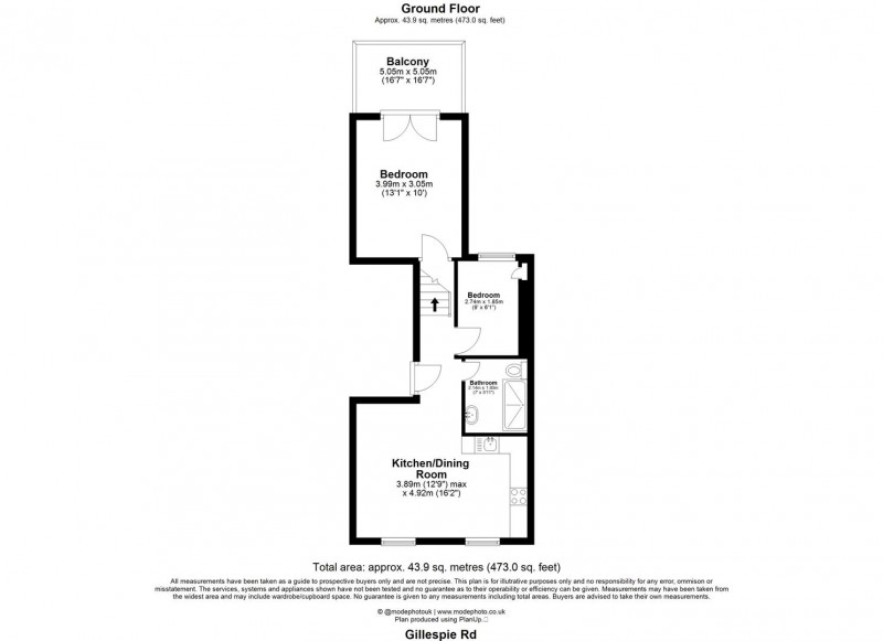 Floorplan for Gillespie Road, N5 1LN