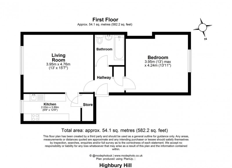 Floorplan for Highbury Hill, N5 1AP