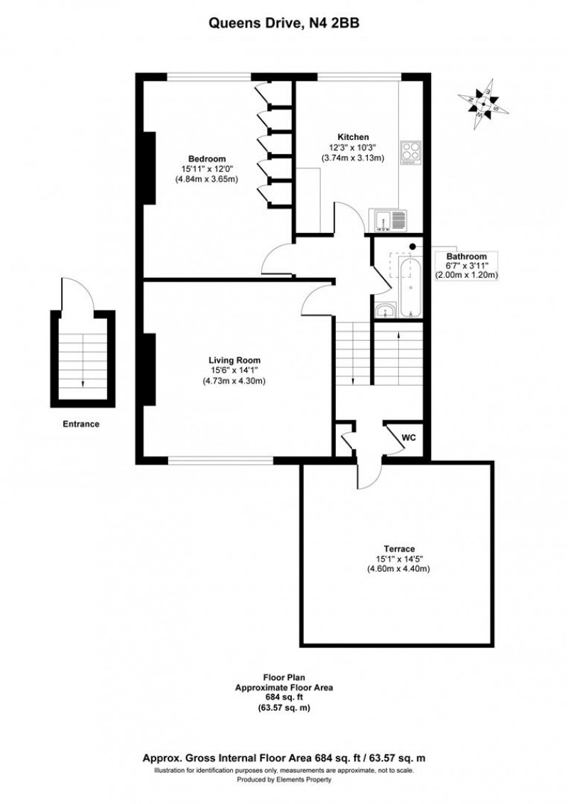 Floorplan for Queens Drive, N4 2BB