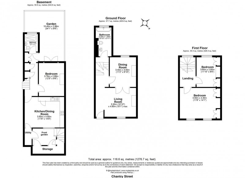 Floorplan for Chantry Street, N1 8NR