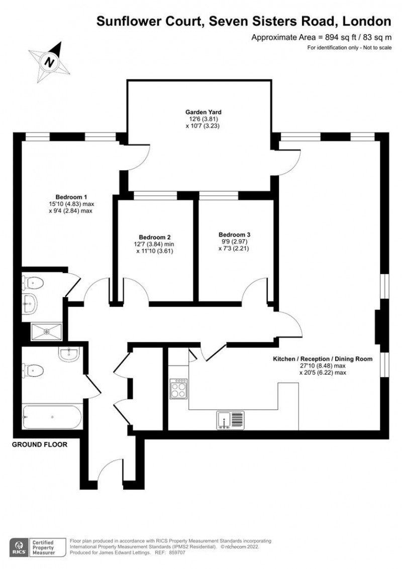 Floorplan for Sunflower Court, N4 2ER