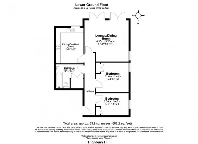 Floorplan for Highbury Hill, N5 1AL