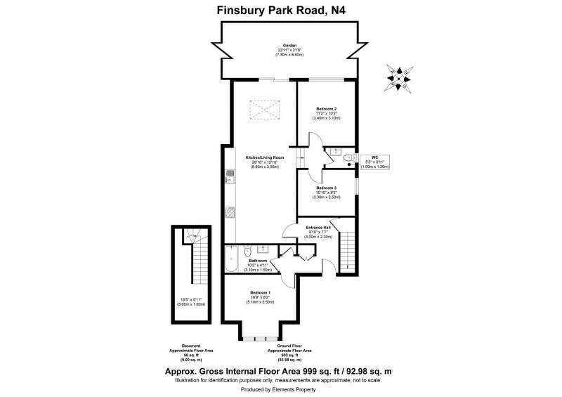 Floorplan for Finsbury Park Road, N4 2LA
