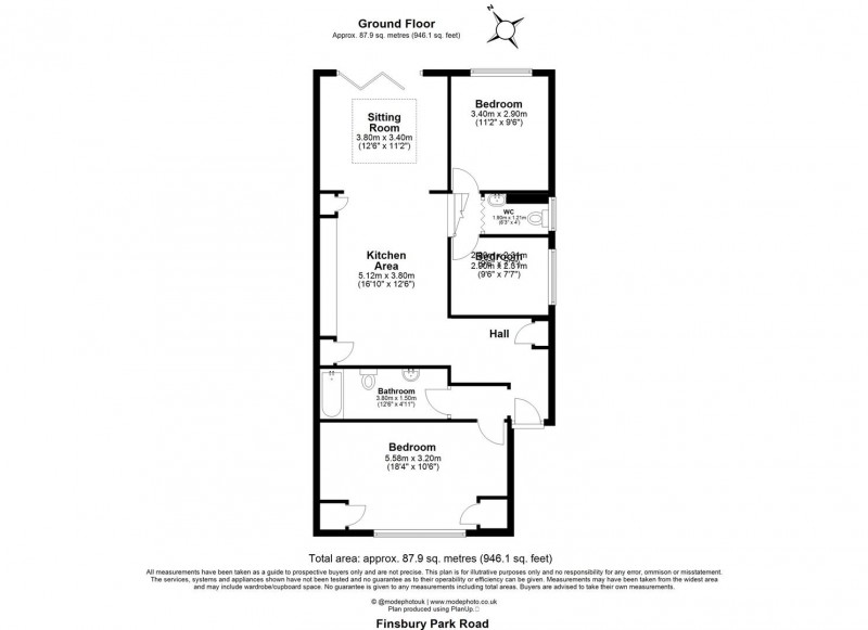 Floorplan for Finsbury Park Road, N4 2LA