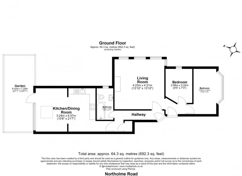 Floorplan for Northolme Road, N5 2UU