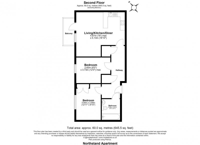 Floorplan for Highbury Stadium Square, N5 1FJ