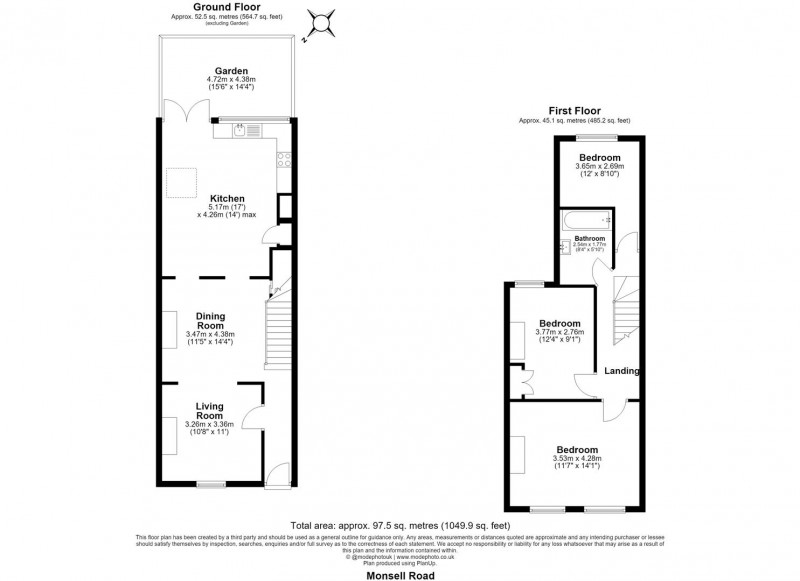 Floorplan for Monsell Road, N4 2EF